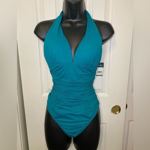 Lauren Ralph Lauren Other - Lauren Ralph Lauren Emerald Halter V-neck one piece Bathing suit Size 10